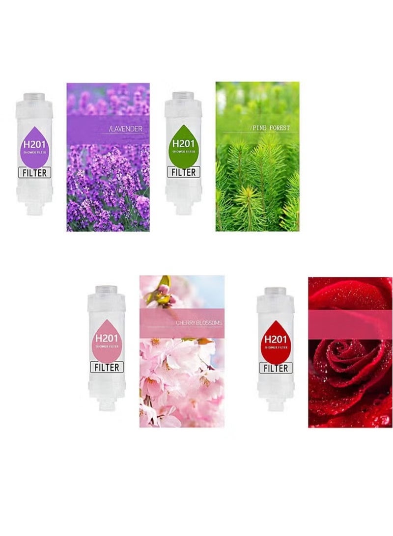 2 Pcs Vitamin C Shower Filter, Shower Head Filter to Remove Chlorine Fluoride Deposits, Water Purification Filtration with Beads, Helps with Dry Skin and Hair Loss, Easy to Install(Pine forest fragrance + lavender) - Image 3