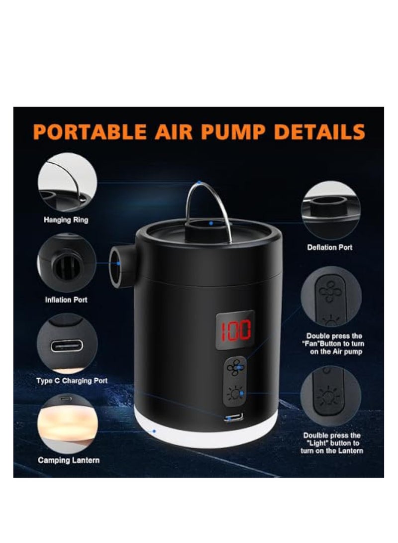Barakah 2024 Portable Air Pump with Camping Lantern, Portable Air Pump for Inflatables, Electric Air Pump, Inflator/Deflator & LED Light, Air Mattresses, air beds, Inflatable Pools, and so - Image 3