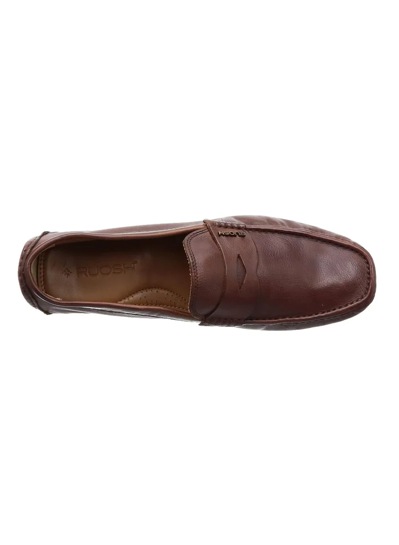 RUOSH Mens Innovative Dual Tone Loafer Slip on Driving Comfort Leather Work Office Formal Occasion Party Casual Wear Italian Design Anti Skid Padded Insole Fashion Premium Shoes