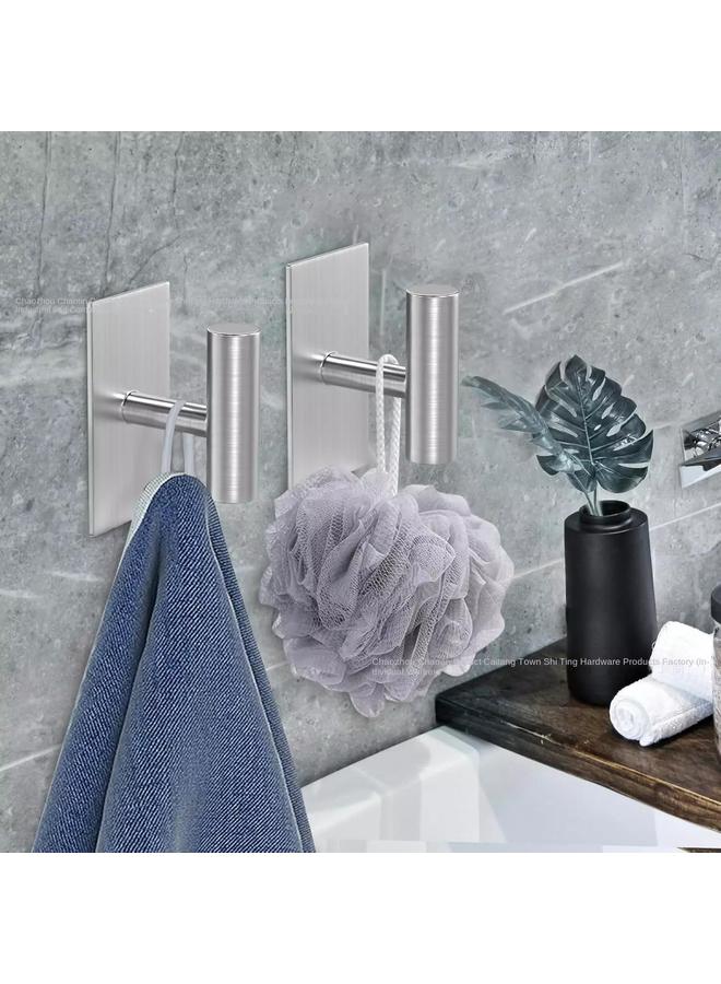 Bluejw In Stock Stainless Steel Coat Hook Hook Toilet Nail-free Rectangular Bottom Single Hook Seamless Sticky Hook Coat Hook - Image 3