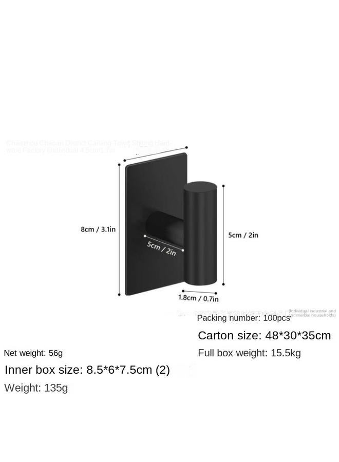 Bluejw In Stock Stainless Steel Coat Hook Hook Toilet Nail-free Rectangular Bottom Single Hook Seamless Sticky Hook Coat Hook - Image 1