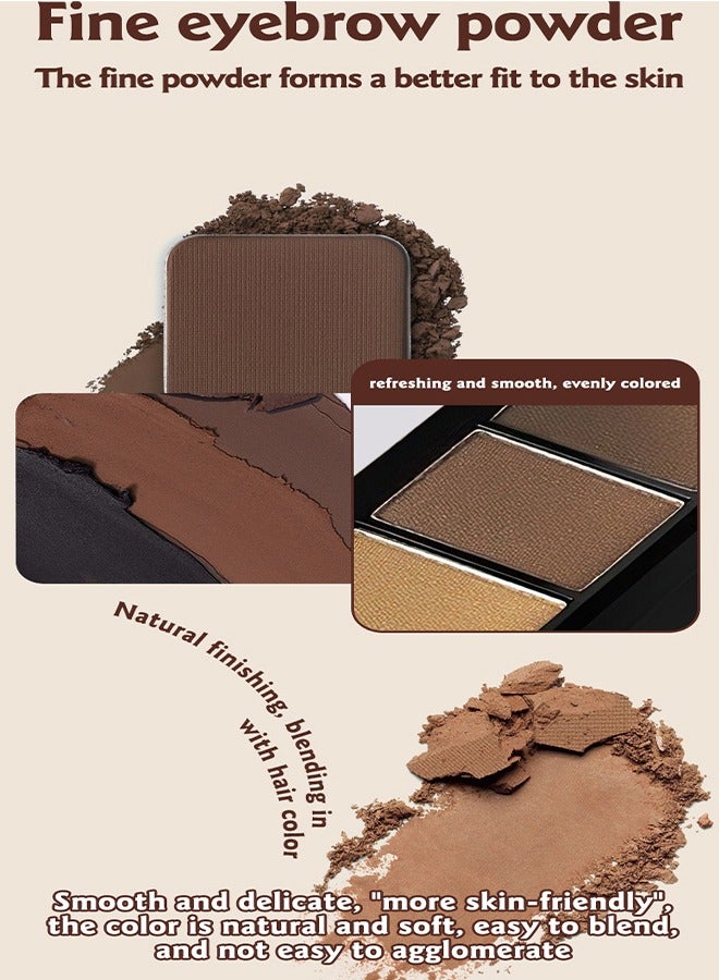 OCHEAL Soft-Focus Tri-Color Eyebrow Powder, 3-in-1 Eyebrow Powder With Brush, Suitable For All Skin Types, Multi-Functional Brow Makeup Product - Image 5