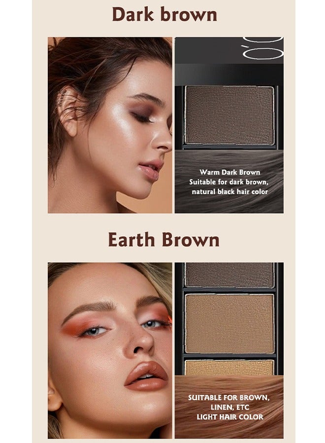 OCHEAL Soft-Focus Tri-Color Eyebrow Powder, 3-in-1 Eyebrow Powder With Brush, Suitable For All Skin Types, Multi-Functional Brow Makeup Product - Image 3
