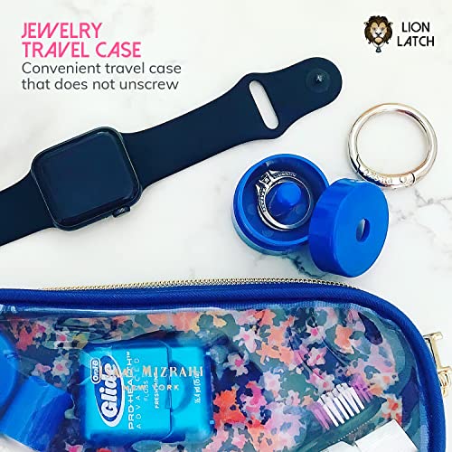 Lion Latch Travel Jewelry Box Case, Ring Holder on Shark Tank - Ring Holder for Women Girls with Keychain, Small Jewelry Organizer Boxes, Portable Rings Keeper Key Chain, Jewelry Storage Case - Image 5