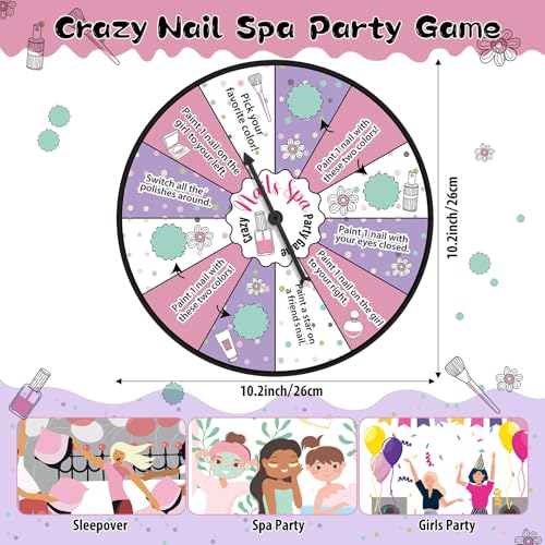 Hollowfly Spa Party Game with Spinner Game Board Nail Challenge Game Board for Sleepover Party Spa Party Slumber Party Supplies Party Pajama Party Spa Birthday Party Favors - Image 5