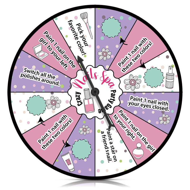 Hollowfly Spa Party Game with Spinner Game Board Nail Challenge Game Board for Sleepover Party Spa Party Slumber Party Supplies Party Pajama Party Spa Birthday Party Favors - Image 3