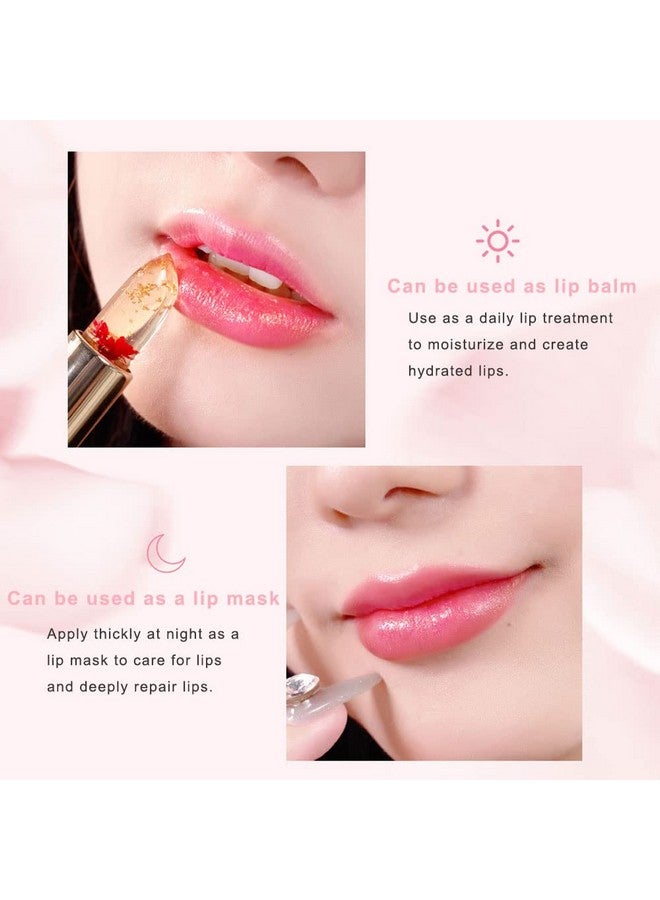سويتي يو مرطب شفاه SWETIYOU Crystal Flower PH أحمر شفاه سحري متغير اللون برائحة زهرة الجيلي مرطب شفاه فاخر أحمر شفاه مزاجي متغير اللون يدوم طويلاً ملمع شفاه مغذي أحمر شفاه شفاف - Image 3
