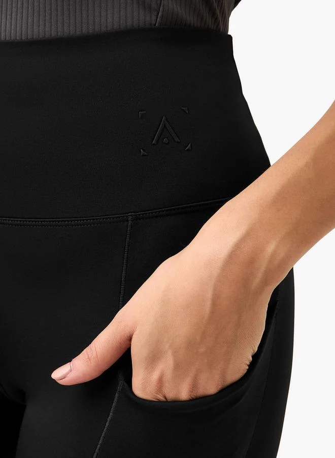 Splash Active BLACK Yoga Slim Fit Leggings with Cell Phone Pocket for Women | Best Price UAE