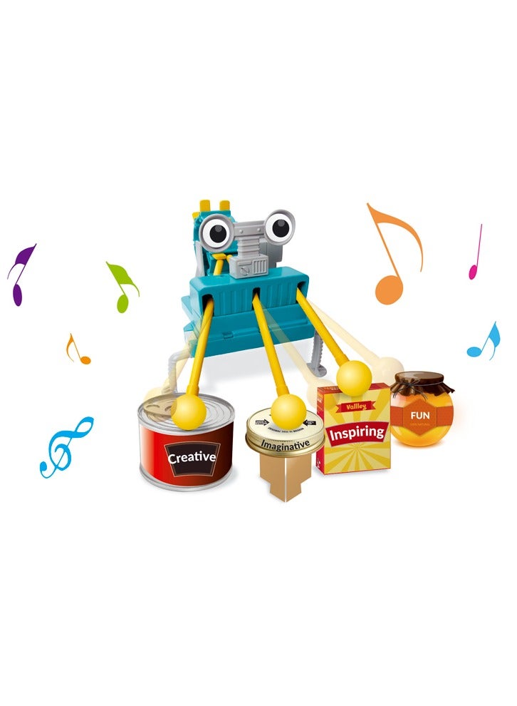 4M Eco-Engineering Junkyard Drummer – DIY Recycled Robot Drumming Kit for Kids Ages 8+ – Build a Rhythm-Making Bot from Junk Materials – STEM Learning Toy for Engineering, Music & Sustainability 00-03372 - Image 2