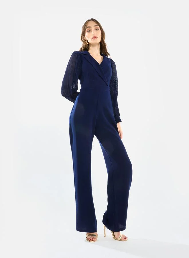 هاوس اوف مودا جمبسوت بياقة مطوية وأرجل مستقيمة