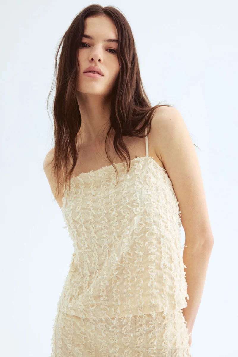 H&M Frayed strappy top