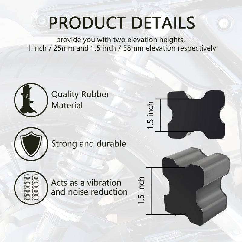 Stacool 4PCS Rubber Coil Spring Spacers,Heavy Duty Front Coil Spring Booster Kit for 1" to 1.5" Coil Spring Lift,Universal Rubber Lift Blocks Car Accessories for Most Cars Trucks SUVs (4PCS) - Image 3