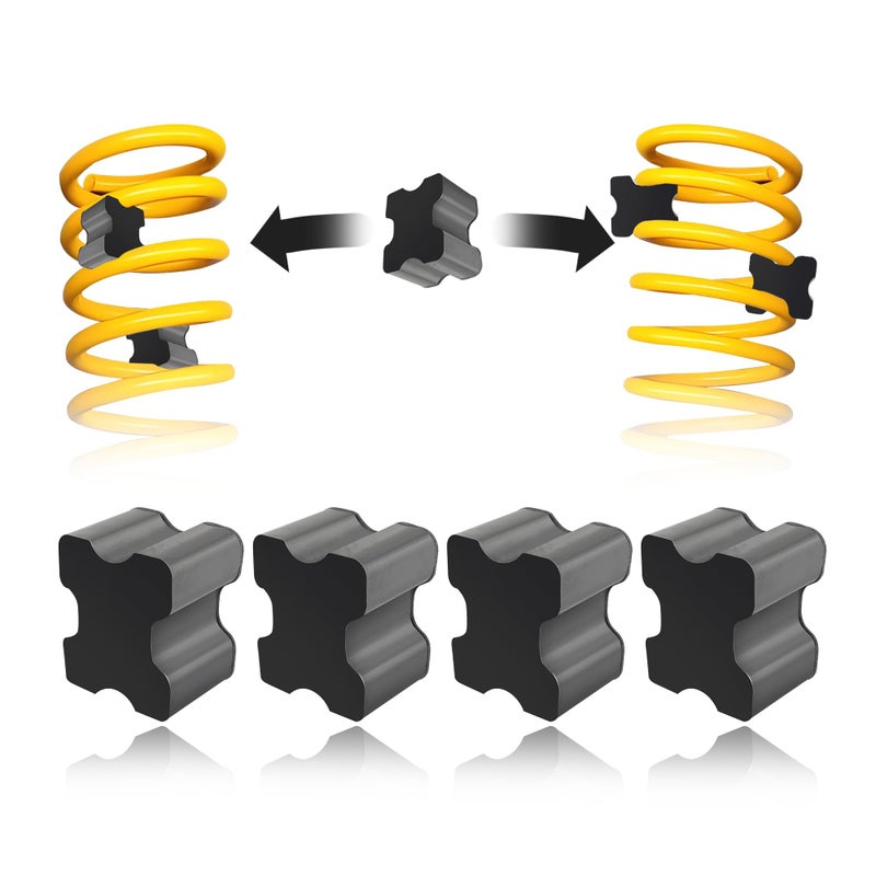 Stacool 4PCS Rubber Coil Spring Spacers,Heavy Duty Front Coil Spring Booster Kit for 1" to 1.5" Coil Spring Lift,Universal Rubber Lift Blocks Car Accessories for Most Cars Trucks SUVs (4PCS) - Image 1