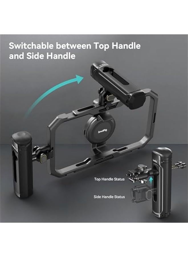 SMALLRIG Quick Release Side Handle for  Universal Quick Release Mobile Phone Cage 4299 and  Cage for iPhone 15 Series, Aluminum Phone Cage Handle Grip with Built-in Cold Shoe - 4403 - Image 4