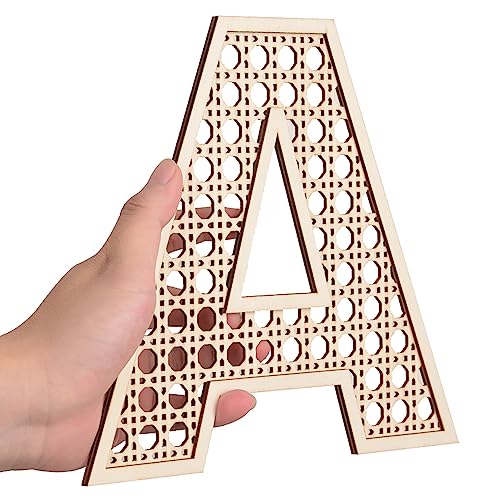 She Love Wooden Rattan Letters 8 inch Wood Letters R for Wall Decor Crafts Boho Nursery Decor for Baby Shower Wedding Bedroom Name Signs Large Rustic Letter Home Decoration - Image 3