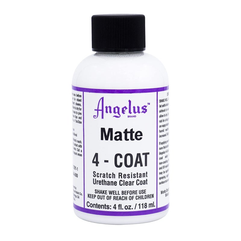 Angelus Matte 4-Coat Scratch-Resistant Leather Sealer â€“ Durable, Flexible, Clear Coat Protection for Leather Shoes, Bags, Jackets & More - Matte Finish - 4 Fl Oz - Image 1