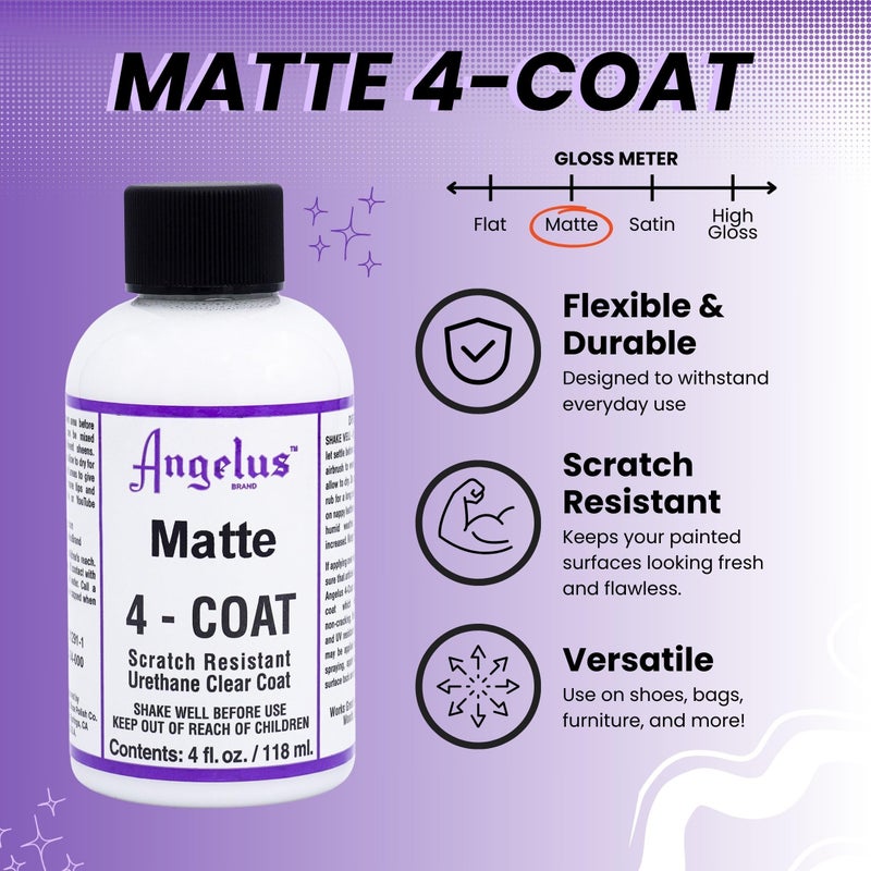 Angelus Matte 4-Coat Scratch-Resistant Leather Sealer â€“ Durable, Flexible, Clear Coat Protection for Leather Shoes, Bags, Jackets & More - Matte Finish - 4 Fl Oz - Image 2