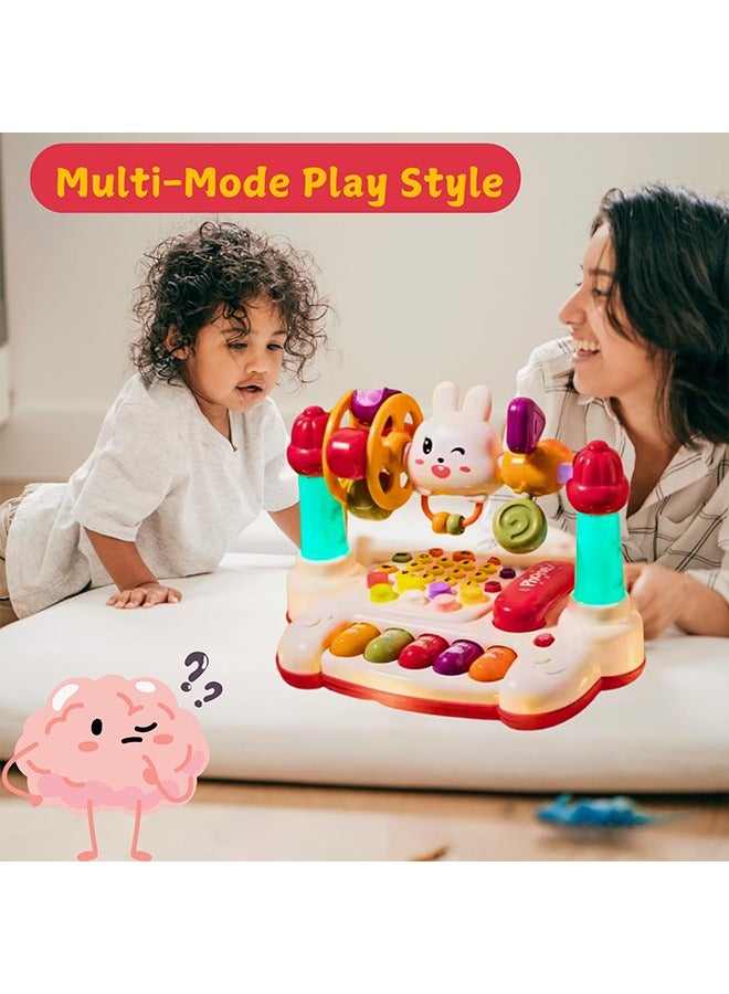 10 in 1 Musical Toddler Toys, Baby Montessori Developmental Toy Fine Motor Skills, Piano Animal Vehicle Whack-A-Mole Telephone Educational Learning Interactive Busy Toy for 1 2 3 4 Year Girl Boy Gift - Image 4