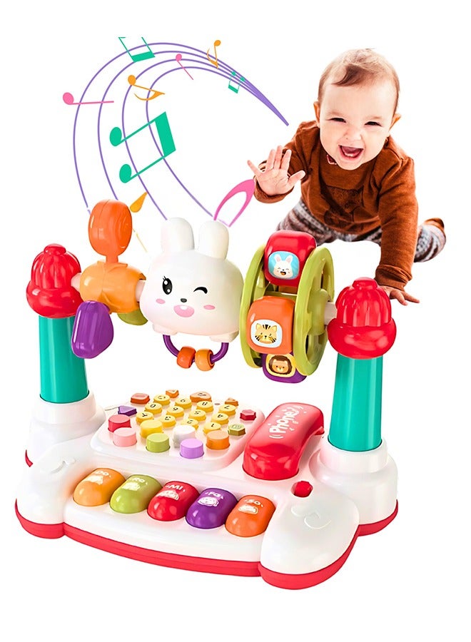 10 in 1 Musical Toddler Toys, Baby Montessori Developmental Toy Fine Motor Skills, Piano Animal Vehicle Whack-A-Mole Telephone Educational Learning Interactive Busy Toy for 1 2 3 4 Year Girl Boy Gift - Image 1