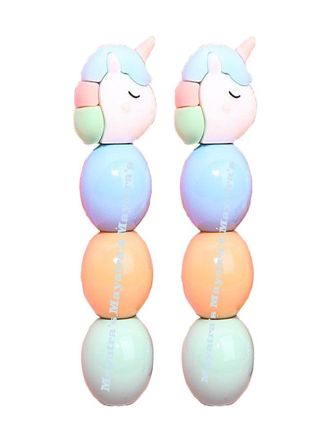 Mayatra's Unicorn Shape Highlighter For books Fancy Cute markers For Kids (Unicorn Pack Of 2) - Image 1