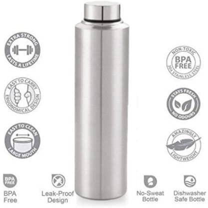 STEEPLE 1000ml Stainless Steel Water Bottle, Fridge Water Bottle Set 1Litre (3) - Image 4