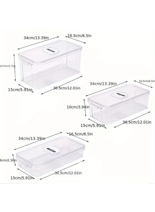 حاوية طعام قابلة للتكديس للثلاجة مقاس 12 بوصة من البلاستيك الشفاف مع صينية تصريف - Image 3