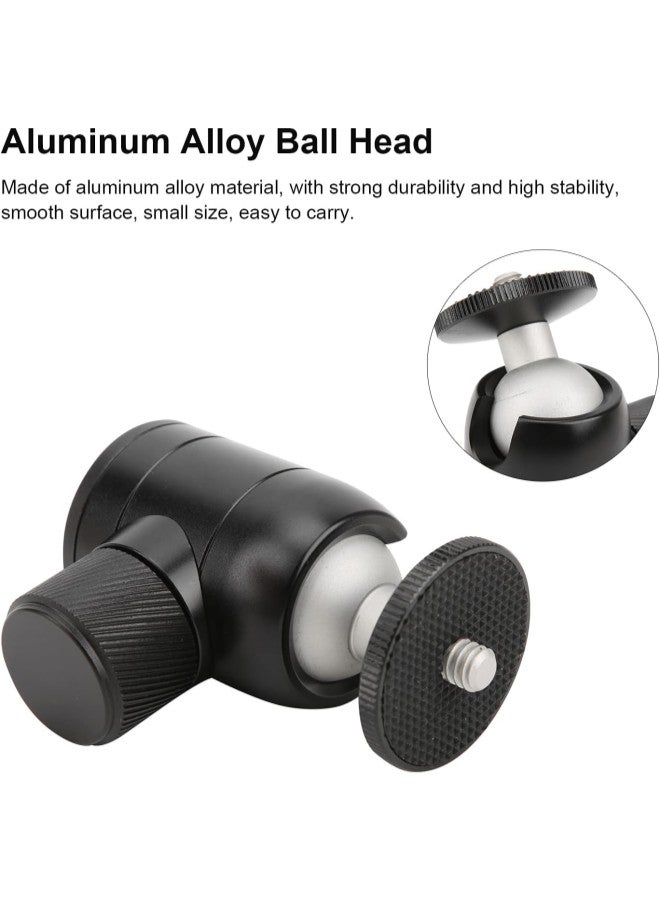 klarako Mini Ball Head Aluminum Alloy Tripod SLR Camera 360 Degree Rotating Ball Head,1/4in Screw 1/4in Screw Hole Ballhead - Image 1