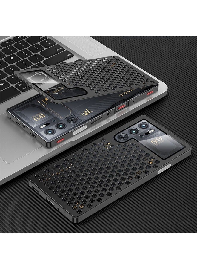general Suitable for nubia Red Magic 9Pro/9Pro+ aluminum alloy elastic buckle honeycomb cooling gaming phone case - Image 1