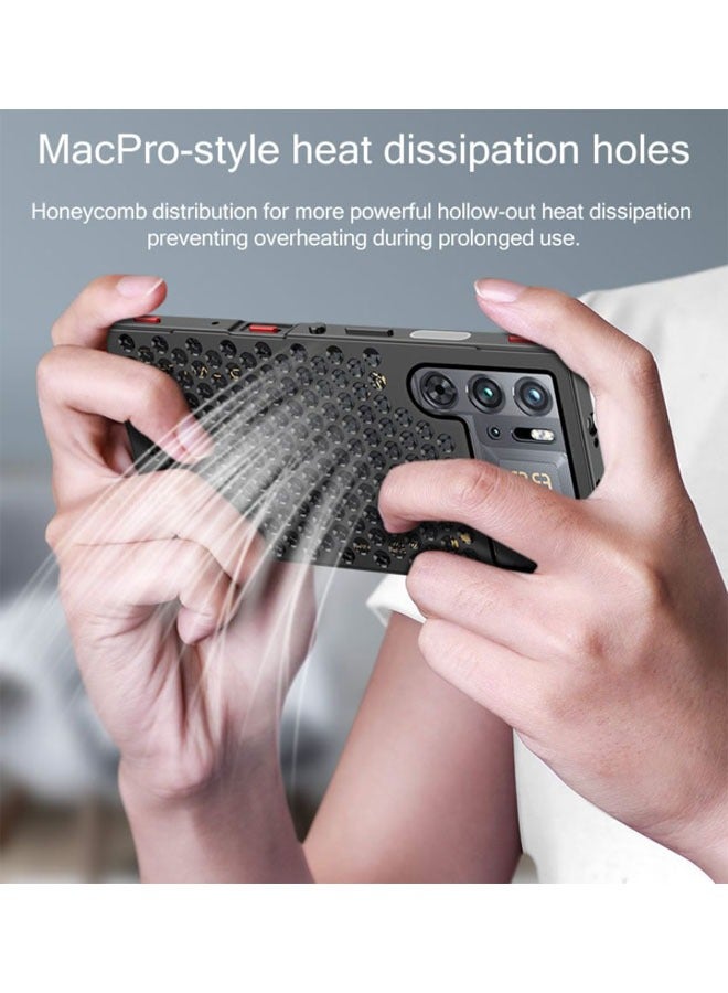 general Suitable for nubia Red Magic 9Pro/9Pro+ aluminum alloy elastic buckle honeycomb cooling gaming phone case - Image 2