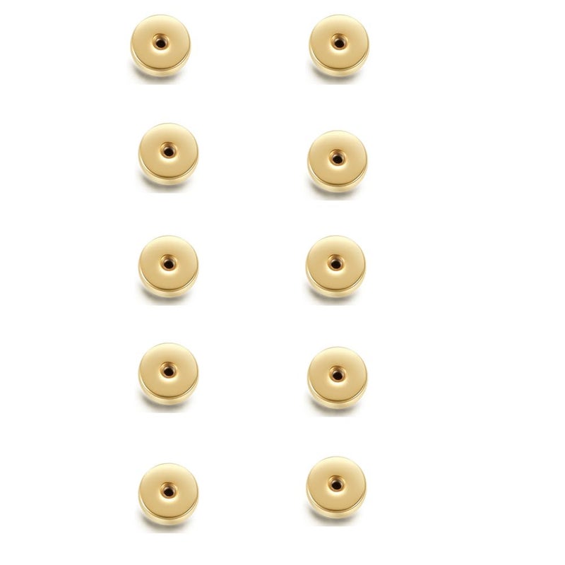 Renkovte Flat Screw Backs Replacement for Stud Earrings10Pcs Stainess Steel Flatbacks for Ear PiercingSecurity Screw Backs to Prevent Missing Earrings Gold