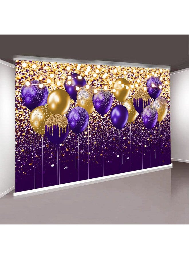sensfun Glitter Purple And Gold Photography Backdrop For Birthday Prom Wedding Family Reunion Party Photoshoot Background Sparkly Balloon Decorations Banner Photobooth Props (7Ftwx5Fth) - Image 5