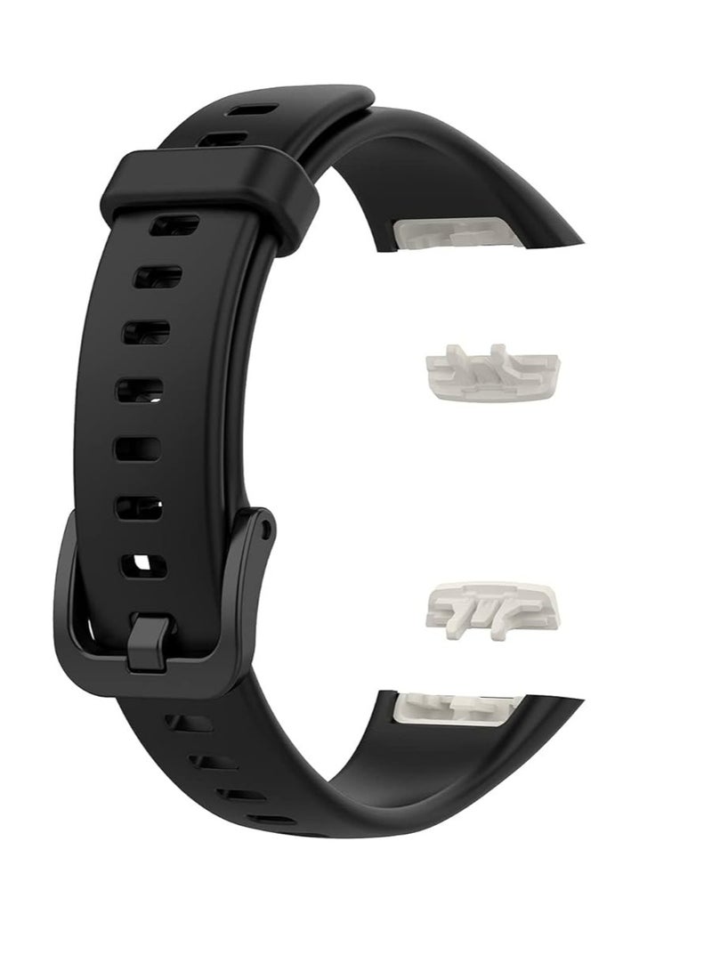 حزام سيليكون ناعم Honor Band 6 لهاتف Honor 6 أحادي اللون بديل شبكي رياضي ناعم - أسود - Image 2