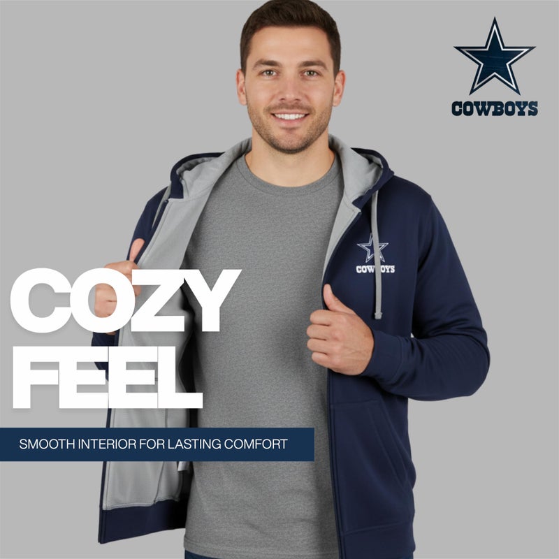Dunbrooke Men's Navy/Gray Dallas Cowboys Apprentice Full-Zip Hoodie - Image 4