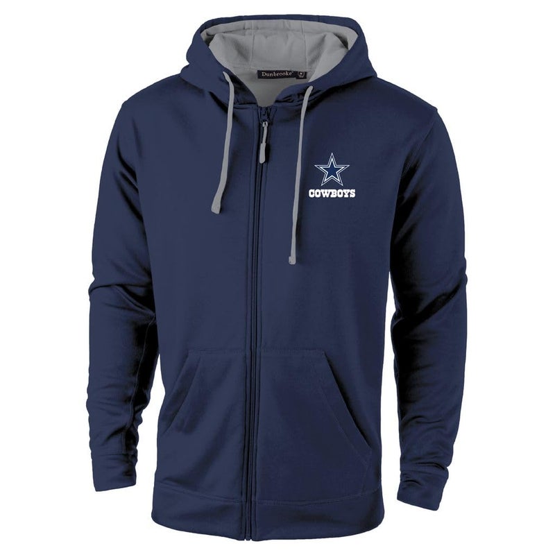 Dunbrooke Men's Navy/Gray Dallas Cowboys Apprentice Full-Zip Hoodie - Image 1