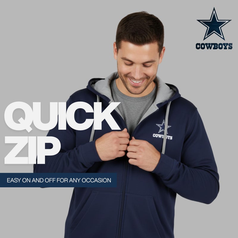 Dunbrooke Men's Navy/Gray Dallas Cowboys Apprentice Full-Zip Hoodie - Image 5