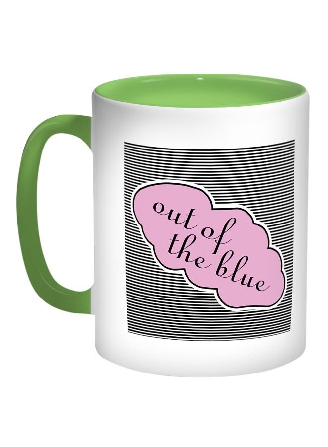 Out Of The Blue Printed Coffee Mug Green/White/Pink 11ounce