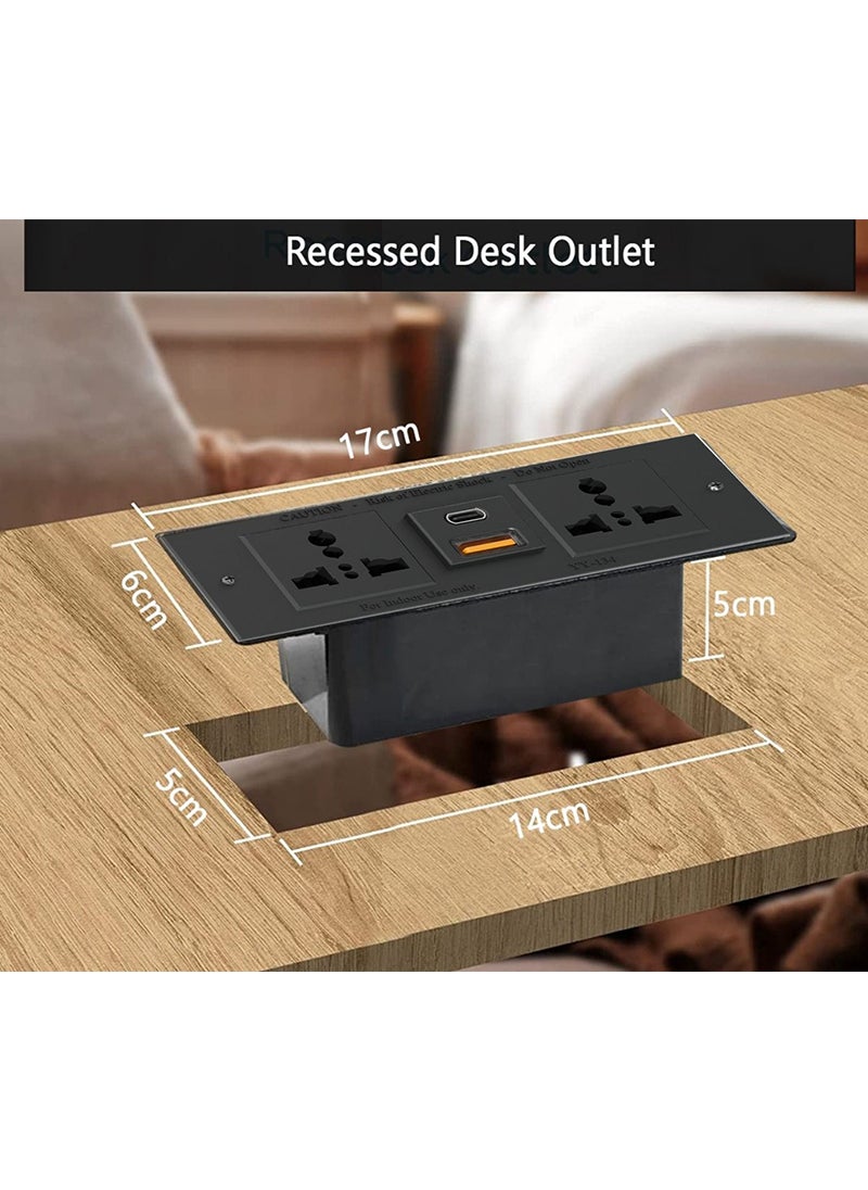 Mahmayi Mahmayi MP1 100x60 Writing Table Without Drawer - Brown with Black BS01 Desktop Socket with USB AC Port for Office, Home, and Meeting Room 17 cm  - Image 2