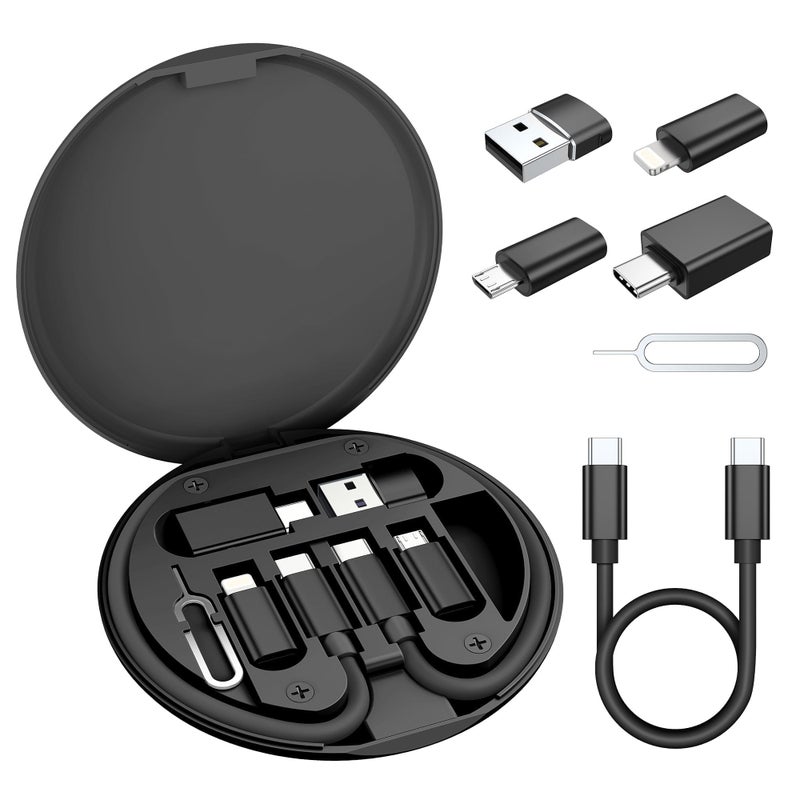 Elebase Multi USB Charger Adapter Kit,Micro USBC Adaptor with 1Ft 100W Charging Cable,Type C to USB 3.0 OTG Converter,USB C to iOS,Portable Box Bag for iPhone 17e 16 15 Max Pro,Samsung Galaxy S26 S25 - Image 1