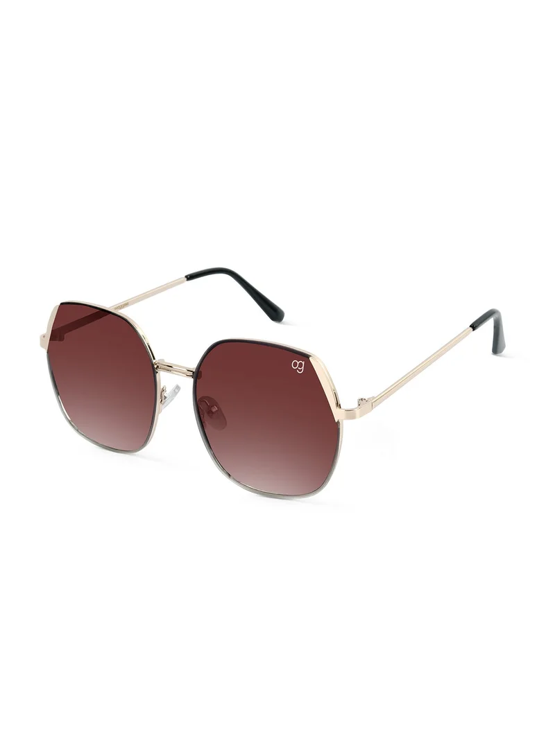 Woggles Latest &amp; Stylish UV Protected Glow Golden Round Sunglasses for Men &amp; Women