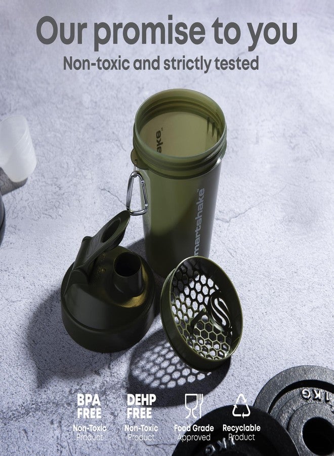 Smartshake Lite 4-Pack Protein Shaker Bottle 400 ml | 13.5 oz - Leakproof Screw-on Lid - BPA Free – Unisex - Mist Grey, Army Green, Black, Navy Blue - Image 4