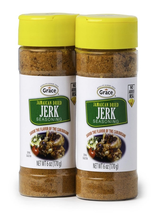Grace Jamaican Dry Jerk Seasoning 6oz - 2 Pack - Jamaican Style - Caribbean Seasoning Mix for Jerk Chicken Marinade, Fish & Steak - Best BBQ Rub for Pork Ribs & Steaks - Image 1