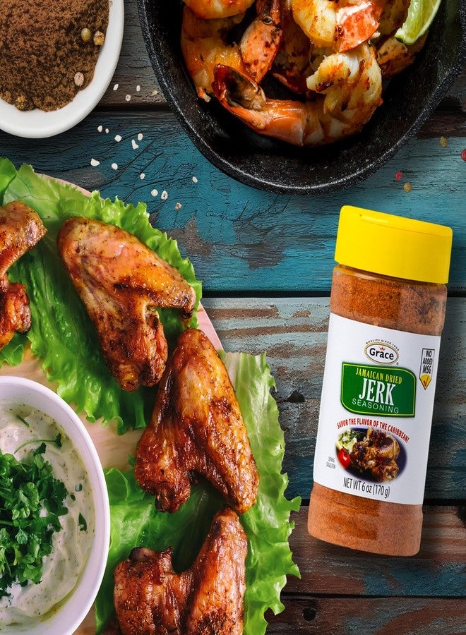 Grace Jamaican Dry Jerk Seasoning 6oz - 2 Pack - Jamaican Style - Caribbean Seasoning Mix for Jerk Chicken Marinade, Fish & Steak - Best BBQ Rub for Pork Ribs & Steaks - Image 2