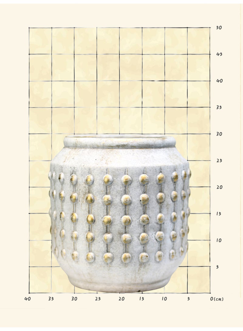 Modern Cement Planter Pot (30×30cm) – Decorative Textured Flower Pot for Indoor & Outdoor Spaces - Image 2