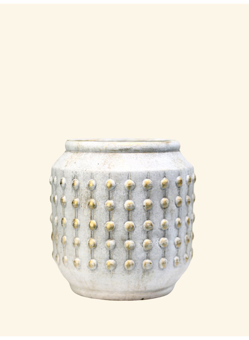 Modern Cement Planter Pot (30×30cm) – Decorative Textured Flower Pot for Indoor & Outdoor Spaces - Image 1