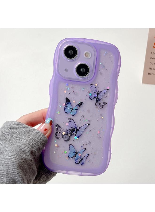 S-TOP Case For iPhone 15 Wave Edge Butterfly TPU Hybrid PC Phone Case - Image 1