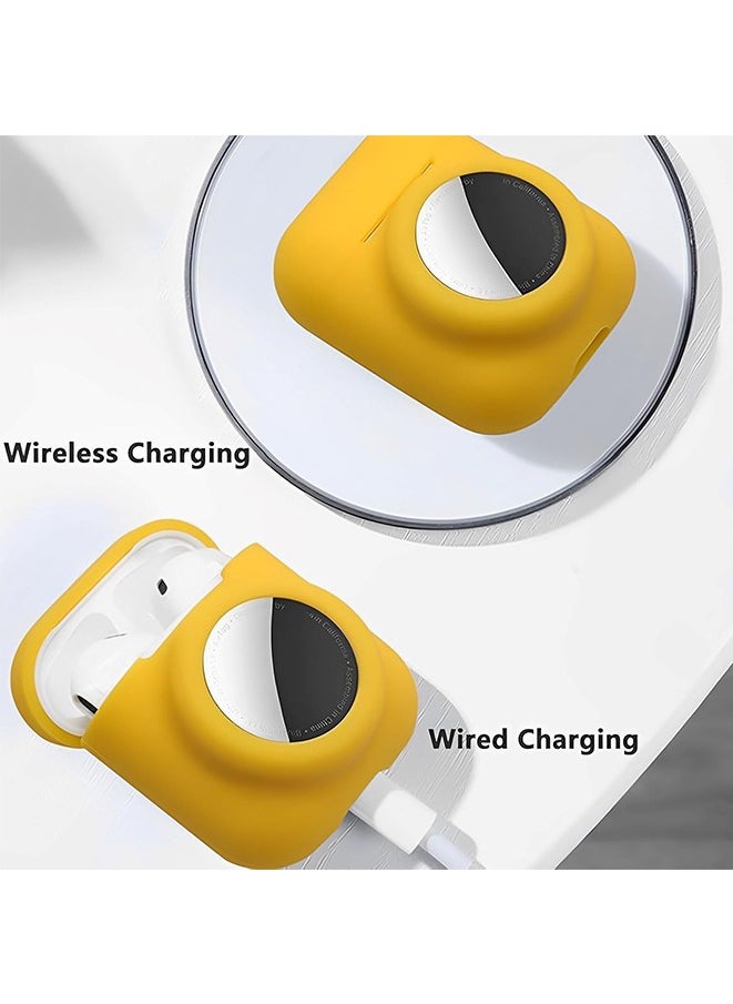 Beauenty - AirPod 4 and AirTag 2 in 1 Silicone Case,Shockproof Protective Case Cover with Keychain for AirPods 4th Generation (Black) - Image 1