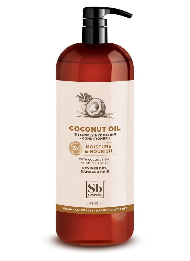 Soapbox - Coconut Oil Conditioner Sulfate Free Paraben Free Silicone Free Color Safe And Vegan Hair Conditioner (33.8 Ounces) - Image 1
