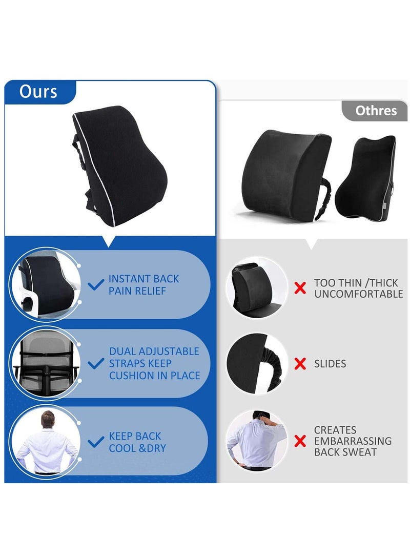 Arabest Lumbar Support Pillow, Memory Foam Back Pillows, Orthopedic Backrest with Breathable 3D Mesh Cover, Lumbar Cushion for Office, Car, Wheelchair - Image 3