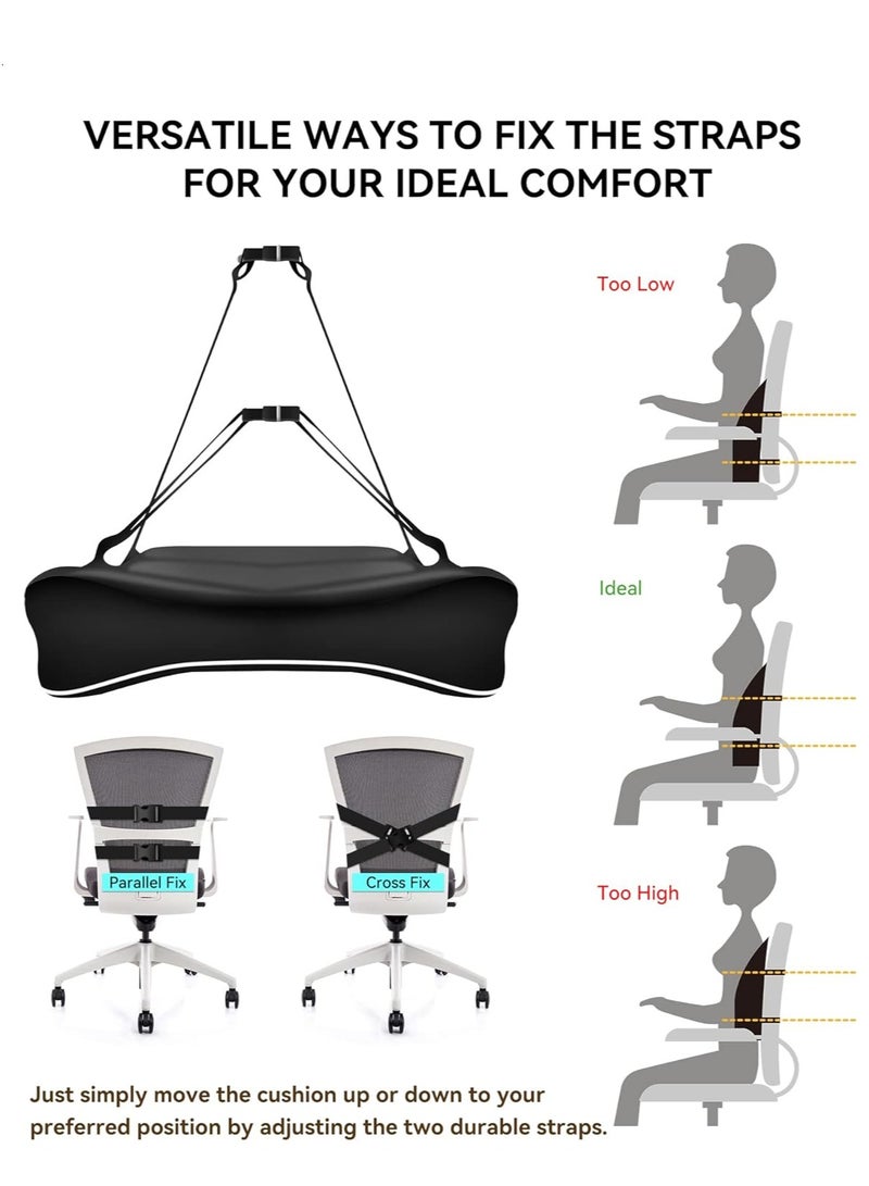 Arabest Lumbar Support Pillow, Memory Foam Back Pillows, Orthopedic Backrest with Breathable 3D Mesh Cover, Lumbar Cushion for Office, Car, Wheelchair - Image 5