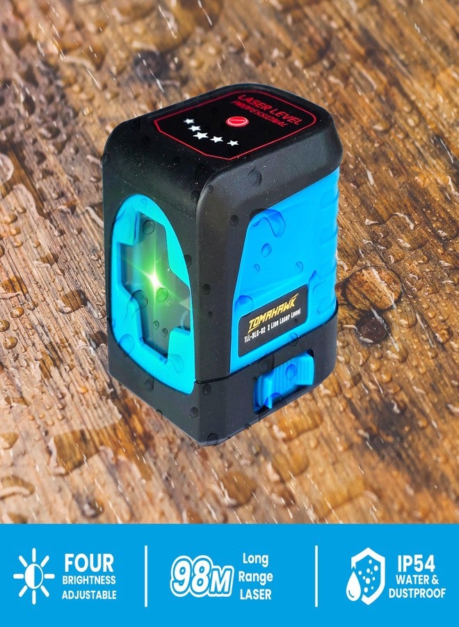 TOMAHAWK® TLL 02 - Compact 2 Green Line Laser Level - 98ft Green Cross Self-Levelling Laser Line for Construction with Vertical and Horizontal Base Along with Adjustable Brightness - Image 4